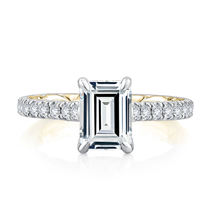 A. Jaffe Empire Emerald Cut Diamond Engagement Ring