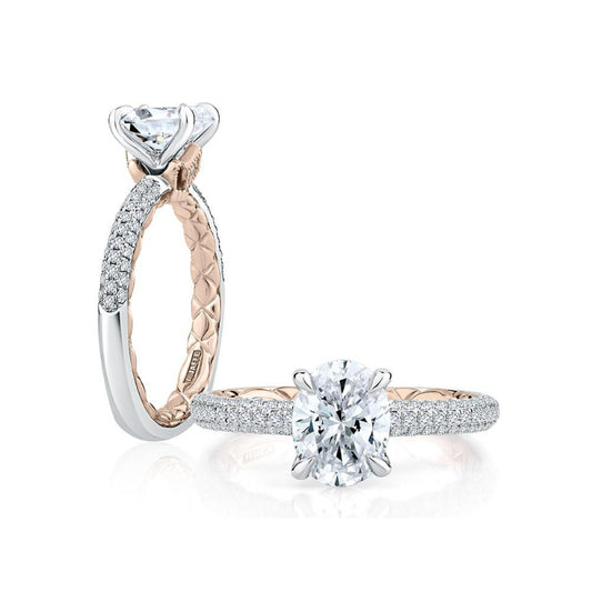 A. Jaffe Opulent Oval Cut Signature Diamond Engagement Ring - A. Jaffe
