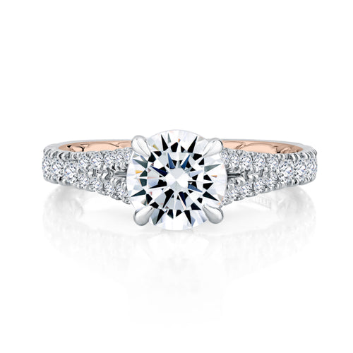 A. Jaffe Regal Split Signature Round Diamond Engagement Ring - A. Jaffe