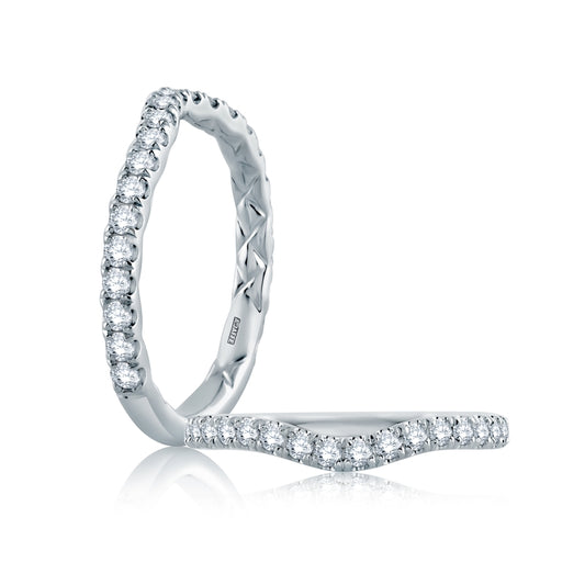 A. Jaffe Pave Diamond Band with Signature A.JAFFE Quilts Interior - A. Jaffe