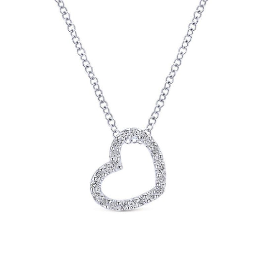 Gabriel & Co. 14k White Gold Eternal Love Diamond Heart Necklace - Gabriel & Co. Fashion
