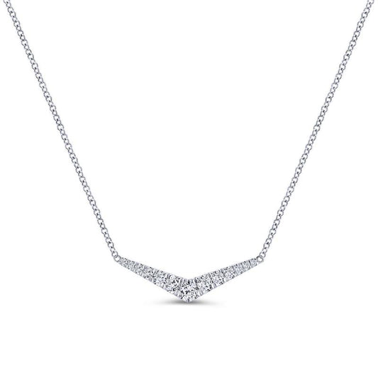 Gabriel & Co. 14k White Gold Lusso Diamond Bar Necklace - Gabriel & Co. Fashion