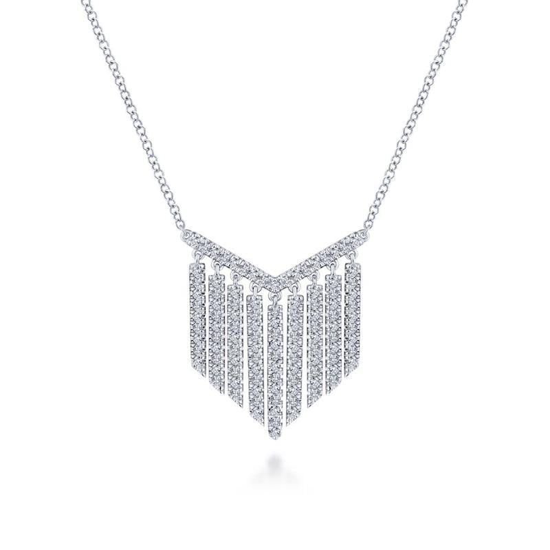 Gabriel & Co. 14k White Gold Art Moderne Diamond Bar Necklace - Gabriel & Co. Fashion