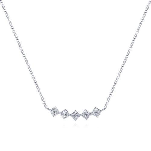 Gabriel & Co. 14k White Gold Art Moderne Diamond Bar Necklace - Gabriel & Co. Fashion