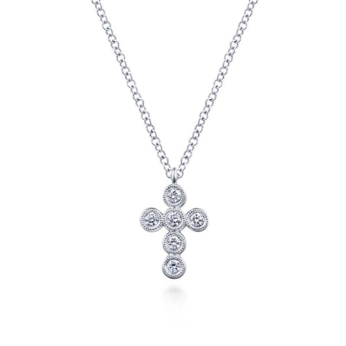Gabriel & Co. 14k White Gold Faith Diamond Religious Cross Necklace - Gabriel & Co. Fashion
