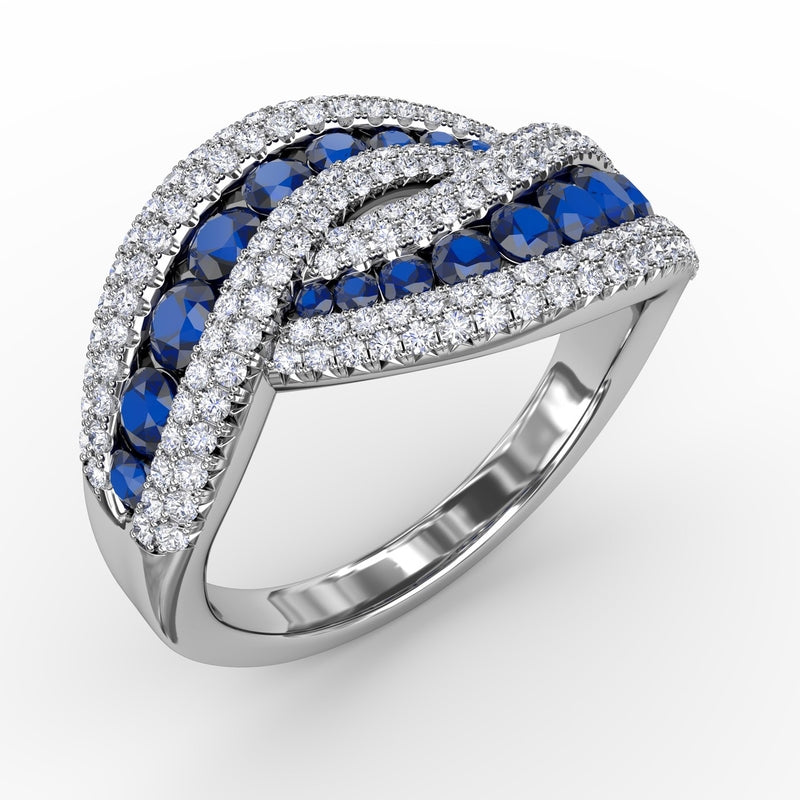 Fana Intertwining Love Sapphire and Diamond Ring - Fana