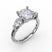 Fana Classic Three-Stone Engagement Ring With Pear-Shape Side Diamonds - Fana