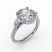 Fana Oval Diamond Halo Engagement Ring With Pear-Shape Diamond Side Stones - Fana