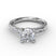 Fana Classic Round Diamond Solitaire Engagement Ring With Baguette Diamond Shank - Fana