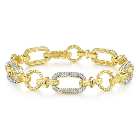 Gabriel & Co. 14k Two Tone Gold Hampton Diamond Tennis Bracelet - Gabriel & Co. Fashion