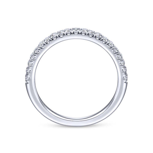Gabriel & Co. 14k White Gold Contemporary Curved Wedding Band - Gabriel & Co.