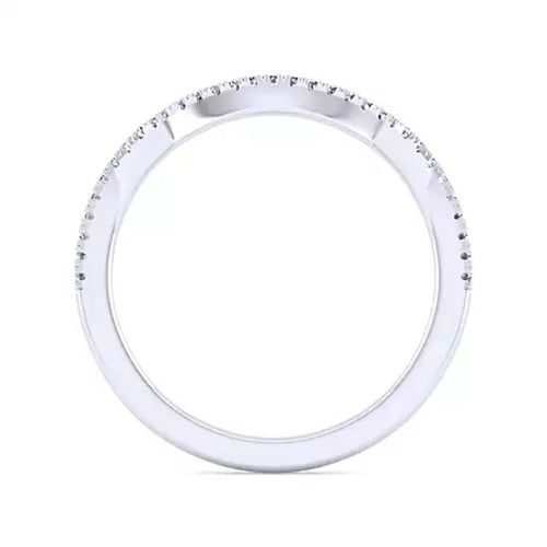 Gabriel & Co. 14K White Gold Contemporary Curved Wedding Band - Gabriel & Co.
