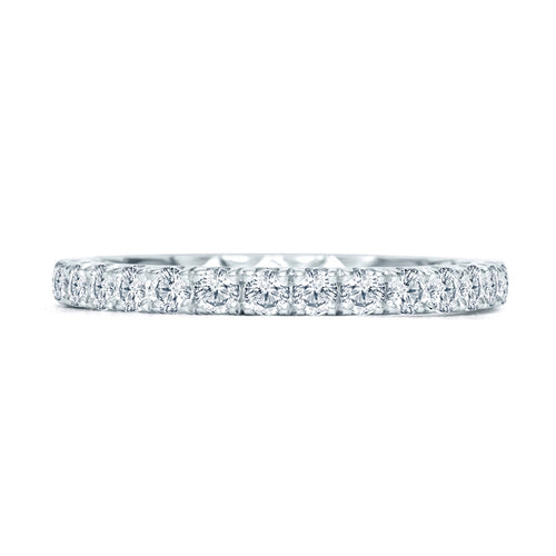 A. Jaffe Half Way French Pave Anniversary Band with A.JAFFE Signature Quilts Interior - A. Jaffe