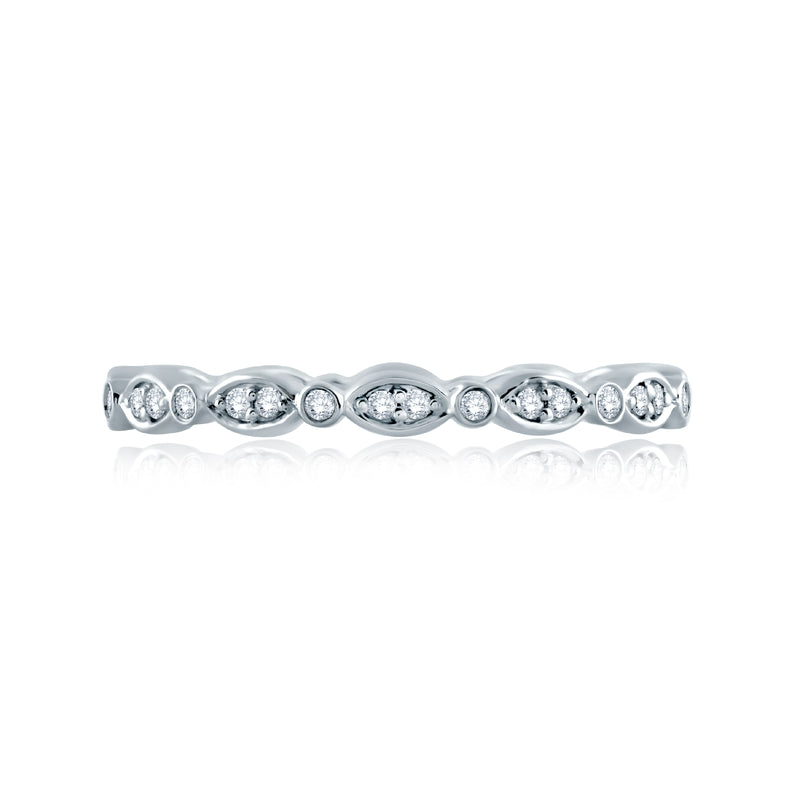 A. Jaffe Marquise and Round Shape Diamond Stackable Band - A. Jaffe