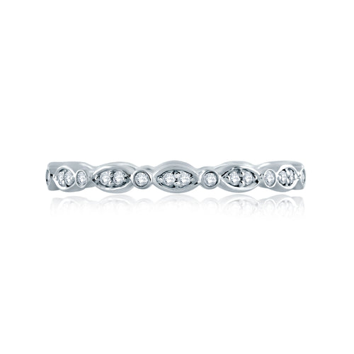 A. Jaffe Marquise and Round Shape Diamond Stackable Band - A. Jaffe
