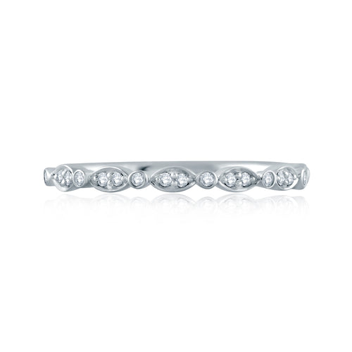 A. Jaffe Marquise and Round Shape Diamond Stackable Half Circle Band - A. Jaffe