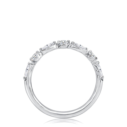 A. Jaffe Alternating Round and Marquise Diamond Stackable Ring