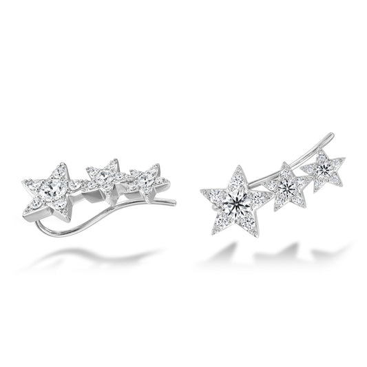 Hearts on Fire Illa Rising Star Climber Earrings 18k Gold White - Hearts on Fire