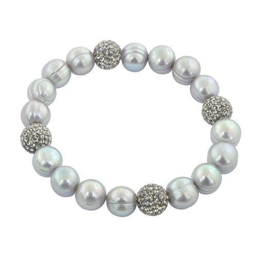 Honora Sterling Silver Grey Freshwater Cultured Pearl Bead Bracelet - Honora
