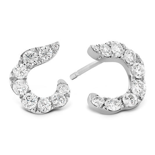 Hearts on Fire Lorelei Crescent Diamond Earrings 18k Gold White - Hearts on Fire