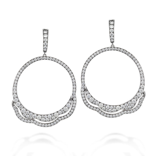 Hearts on Fire Lorelei Diamond Circle Earrings 18k Gold White - Hearts on Fire