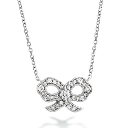 Hearts on Fire Lorelei Diamond Bow Necklace 18k Gold White - Hearts on Fire