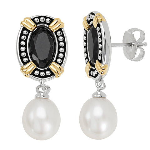 Honora Sterling Silver White Pearl Drop Earrings - Honora