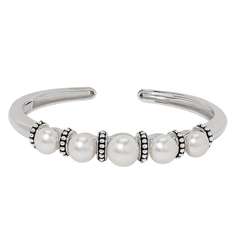 Honora Sterling Silver White Pearl Cuff Bracelet - Honora