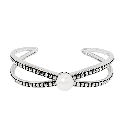 Honora Sterling Silver White Pearl Cuff Bracelet - Honora