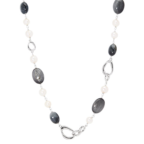 Honora Sterling Silver White Pearl Necklace - Honora