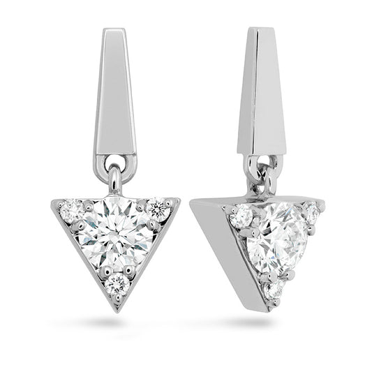 Hearts on Fire Triplicity Triangle Drop Earrings 18k Gold White - Hearts on Fire