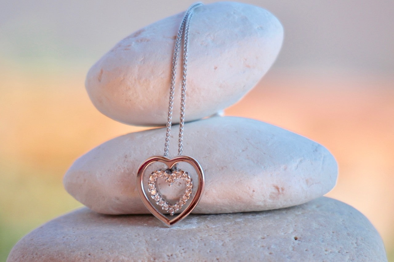 A custom diamond heart necklace