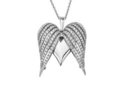 CHARLES KRYPELL DIAMOND LARGE ANGEL HEART PENDANT 4-9517-WD28