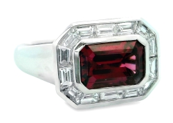 CHARLES KRYPELL GARNET AND DIAMOND RING 3-7350-WGAR