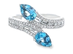 CHARLES KRYPELL AQUAMARINE AND DIAMOND RING 3-7300-WAQ