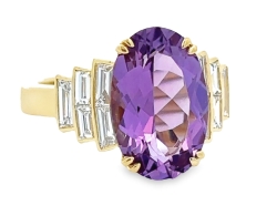 CHARLES KRYPELL AMETHYST AND DIAMOND RING 3-7360-YAMY
