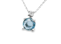 YOGO SAPPHIRE AND DIAMOND 2-STONE DROP PENDANT 29563:1012:S