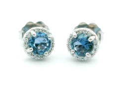 YOGO SAPPHIRE AND DIAMOND EARRINGS 88133:243:P