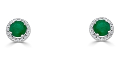 HAYLIE ANN BIRTHSTONE HALO STUD EARRINGS 20345E-4W-4