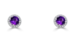 HAYLIE ANN BIRTHSTONE HALO STUD EARRINGS 20345A-4W-5